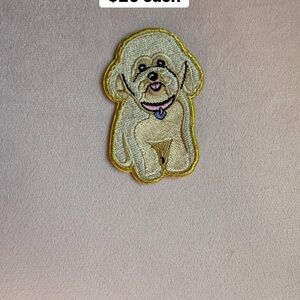 Cute Tan Dog Embroidered Patch